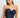 Denim Corset Tube Top featuring Rosette Detail