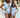 Girls Bring Me Flowers V-Neck One Piece Swimsuit In Thistle Blue